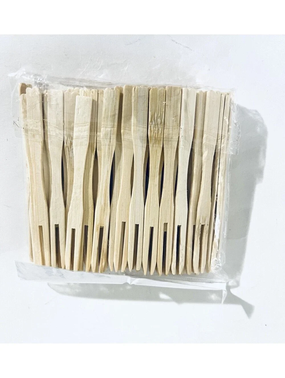 Approx 300 Bamboo Cocktail Picks Mini Forks Gold Bead Skewers Party Lot New